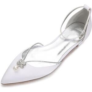 Creative Sugar Womens Size 11.5 White 1" Heel Ankle Strap Pointed Toe Shoes